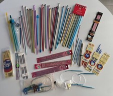 Large Mixed Lot of Knitting Needles straight circular crochet Markers
