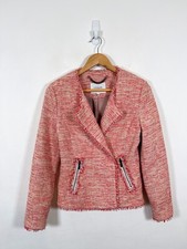 L.k. Bennett Boucle Tweed Blazer Womens Size 10 Frayed Hem Lola Jacket