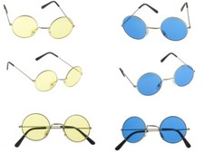 Hippie Brille Nickelbrille Brille runde Gläser Hippie Showstar Karneval Fasching