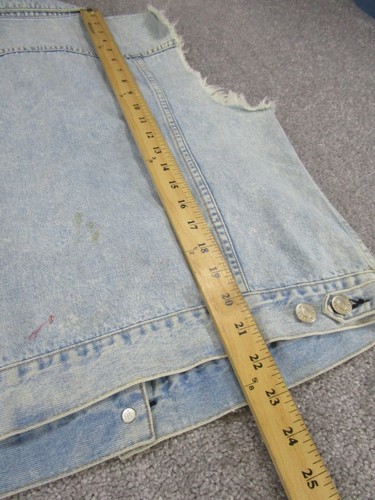 Rag & Bone Vest Womens Large Washed Blue Denim Biker *Stain - Picture 4 of 8