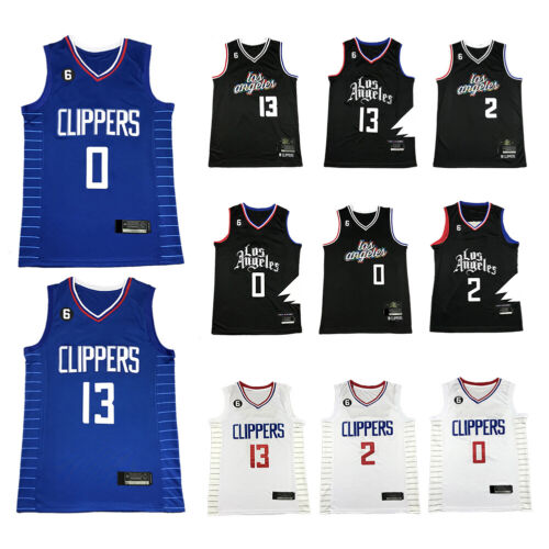 Rétro Hommes Los Angeles Clippers #0 Westbrook#2 Leonard#13  Basketball Maillots - Photo 1/45