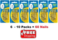 Ook Brass Steel Bendless Picture Hanging Nail 2 in. Pack of 6 = 60 Nails FREE SH