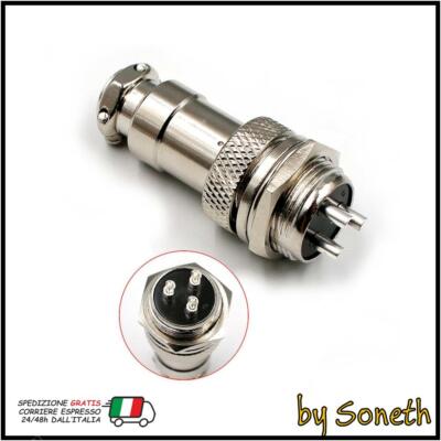 Connettore Aereo GX16 6 Pin Femmina - Per Microfoni, Audio, Montaggio A Cavo, Metallico - Foto 11