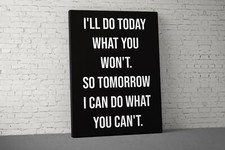 Motivational Canvas Wall Art - Fitness Inspirational Quote for Gyms Offices