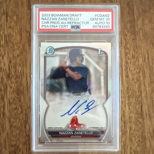 PSA 10 Nazzan Zanetello 2023 Bowman Chrome Draft 1st Refractor /499 Auto