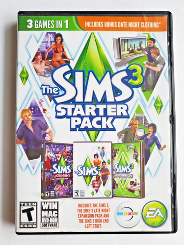 The Sims 3 Starter Pack - PC Game 2 Discs Missing The Sims Late Night Game