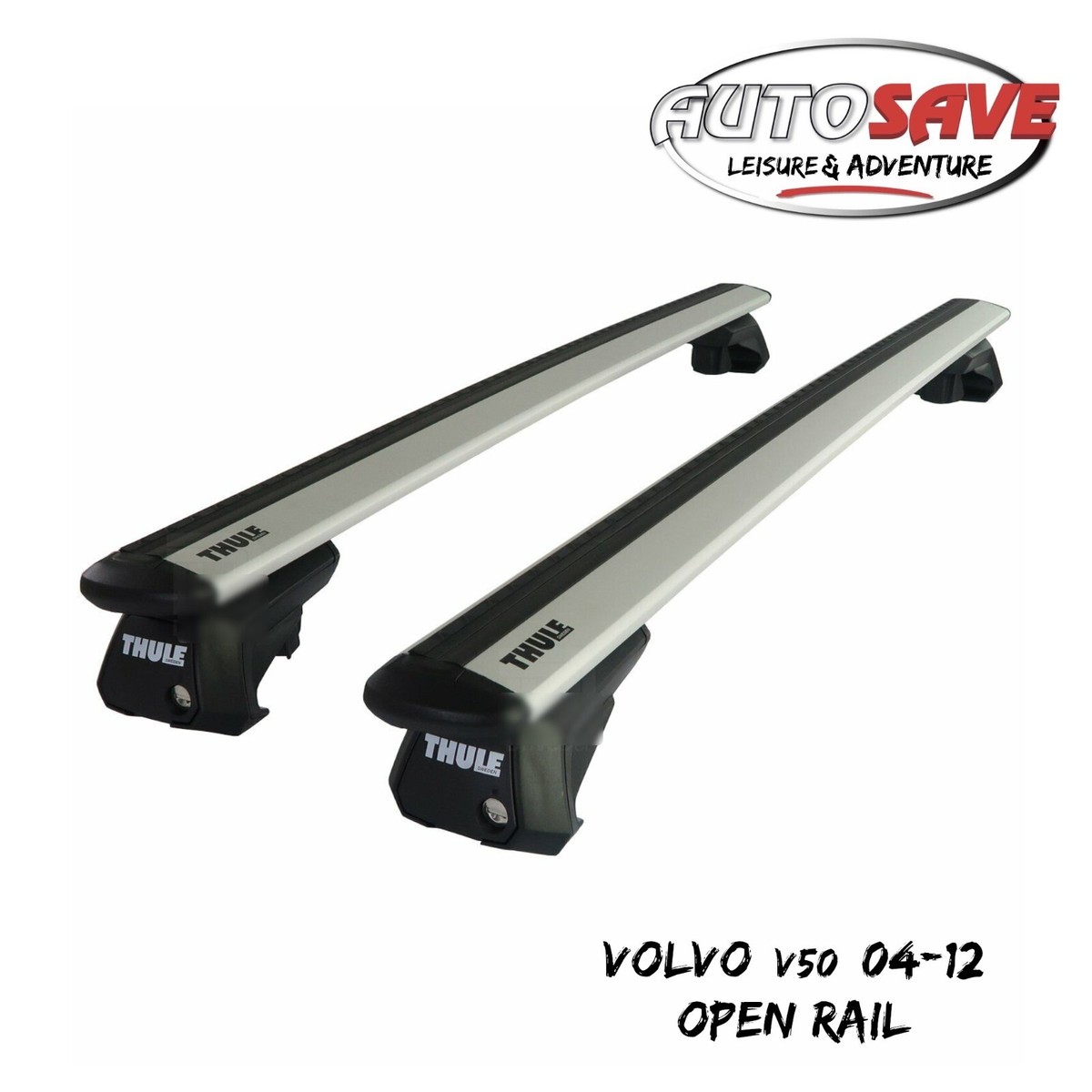 THULE WingBar EVO (silver) Roof Bar Set to fit Volvo V50 (2004