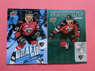 2-2019-20 UD CHL INSERTS-DRAFT READY+SCOUTING REPORT-JUSTIN SOURDIF-GIANTS