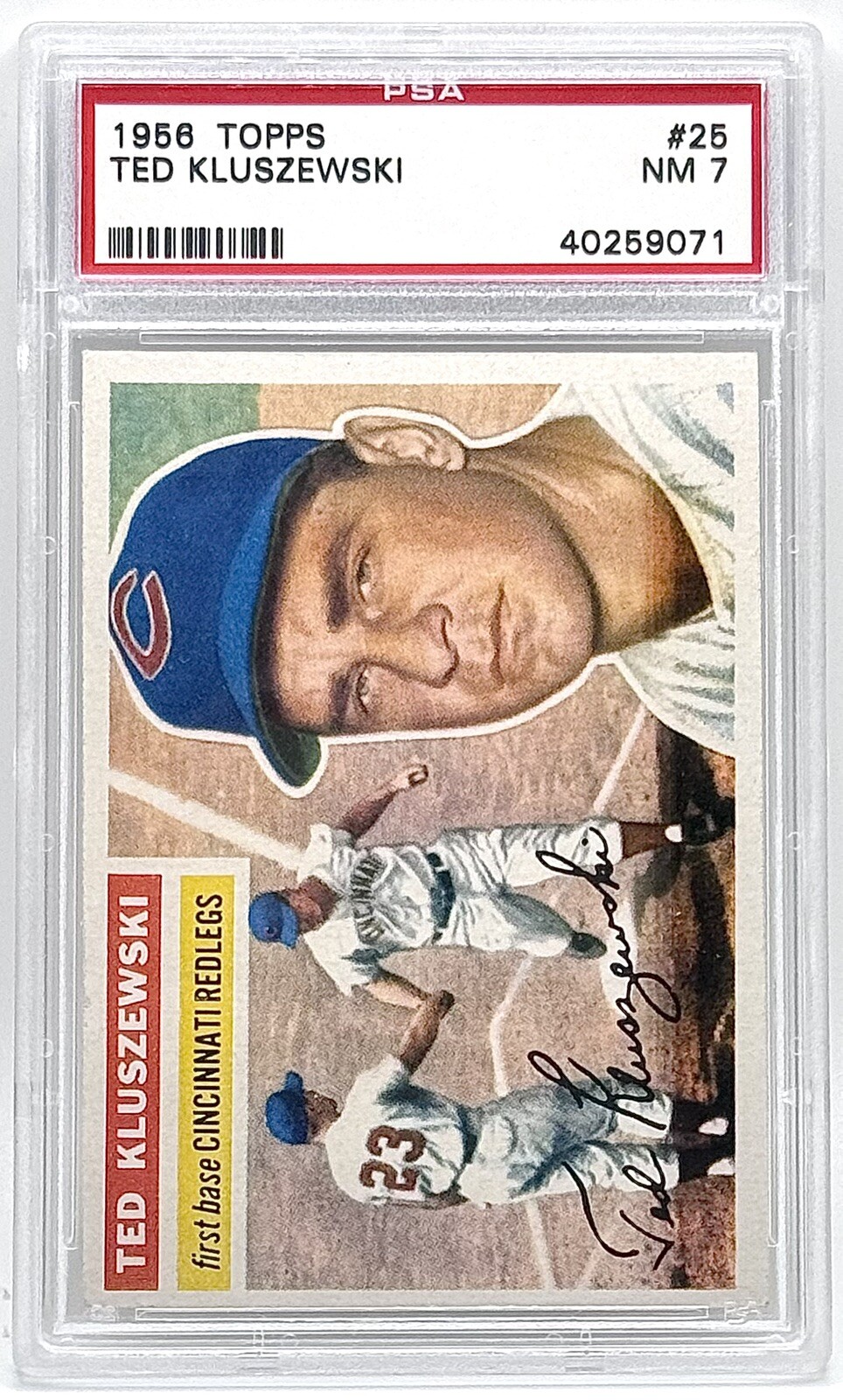 1956 Topps #25 Ted Kluszewski White Back PSA 7 NM