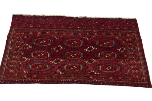 3X5 Antique Exceptional Turkoman Tapestry Wall Hanging Rug Red 1910 Boho - Picture 5 of 11