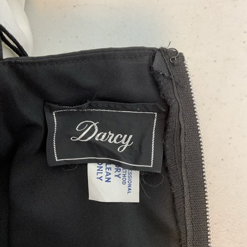 Abito da ballo vintage anni 80 Darcy nero bianco sbuffo rosa manica festa cocktail mini 11/12 - Foto 8 di 9