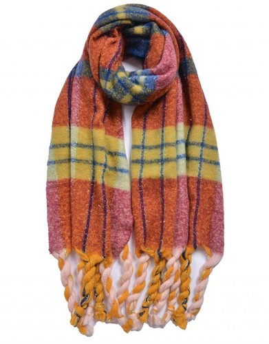 Women Ladies Winter Scarf Cashmere Bland Plain Printed Tassel Hem Pompom Scarf - Picture 261 of 275