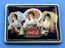 5614~Vintage 1988 COCA COLA Advertising Collectible Ceramic MAGNET Three Ladies*