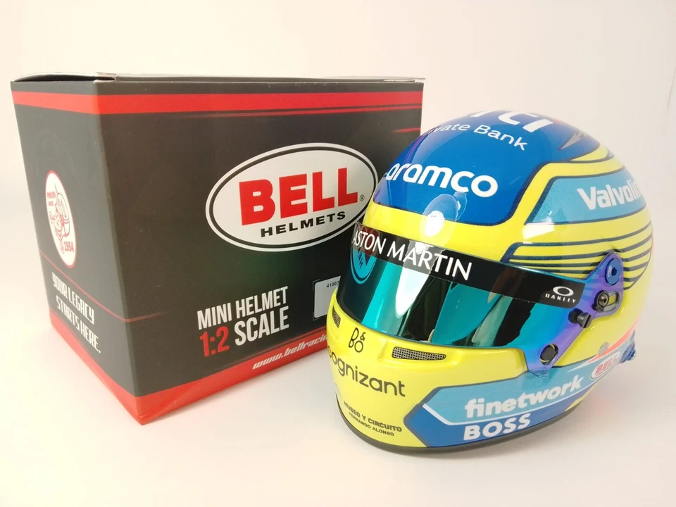 Bell Mini Line Helmet Fernando Alonso Aston Martin F1 2024 1/2 4100308 - Immagine 3 di 4