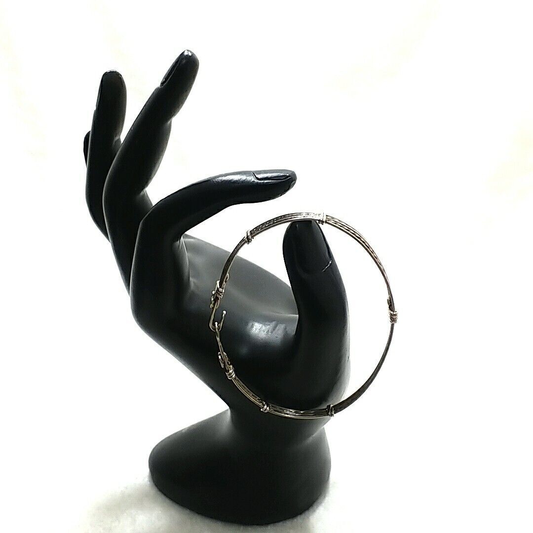 925 Sterling Silver Wire Pattern Bangle Bracelet … - image 3
