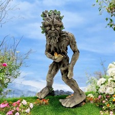 Green Man Tree Spirit Garden Ornament Outdoor Decor Mystical Nature Sculpture