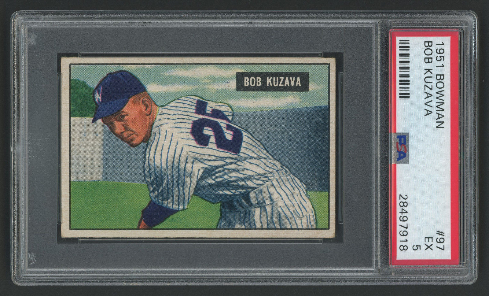 1951 Bowman #97 Bob Kuzava Washington Senators Vintage Baseball Card PSA 5