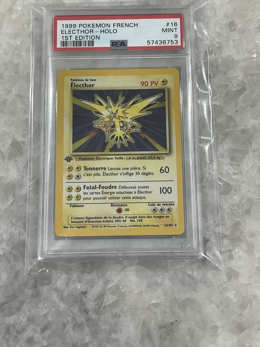 1999 Pokemon French 1st Edition Holo Electhor #16 PSA 9 MINT