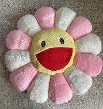 Takashi Murakami Rainbow Plush Cushion New Us Seller Pillow 16 X16   Pink