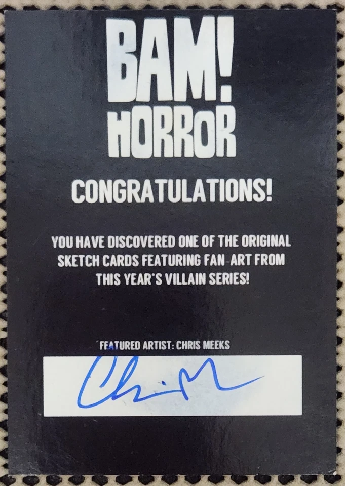CHRIS MEEKS SKETCH CARD: 2021 BAM HORROR VILLAIN TERMINATOR SP (1/1) CHASE RARE - Image 2 of 3