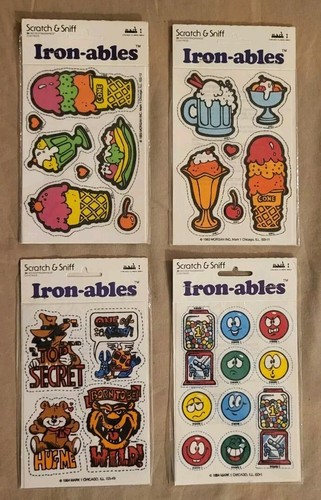 VTG • Mark 1 • Iron-ables • Scratch & Sniff • 1980's • 4pkgs • New/Sealed!