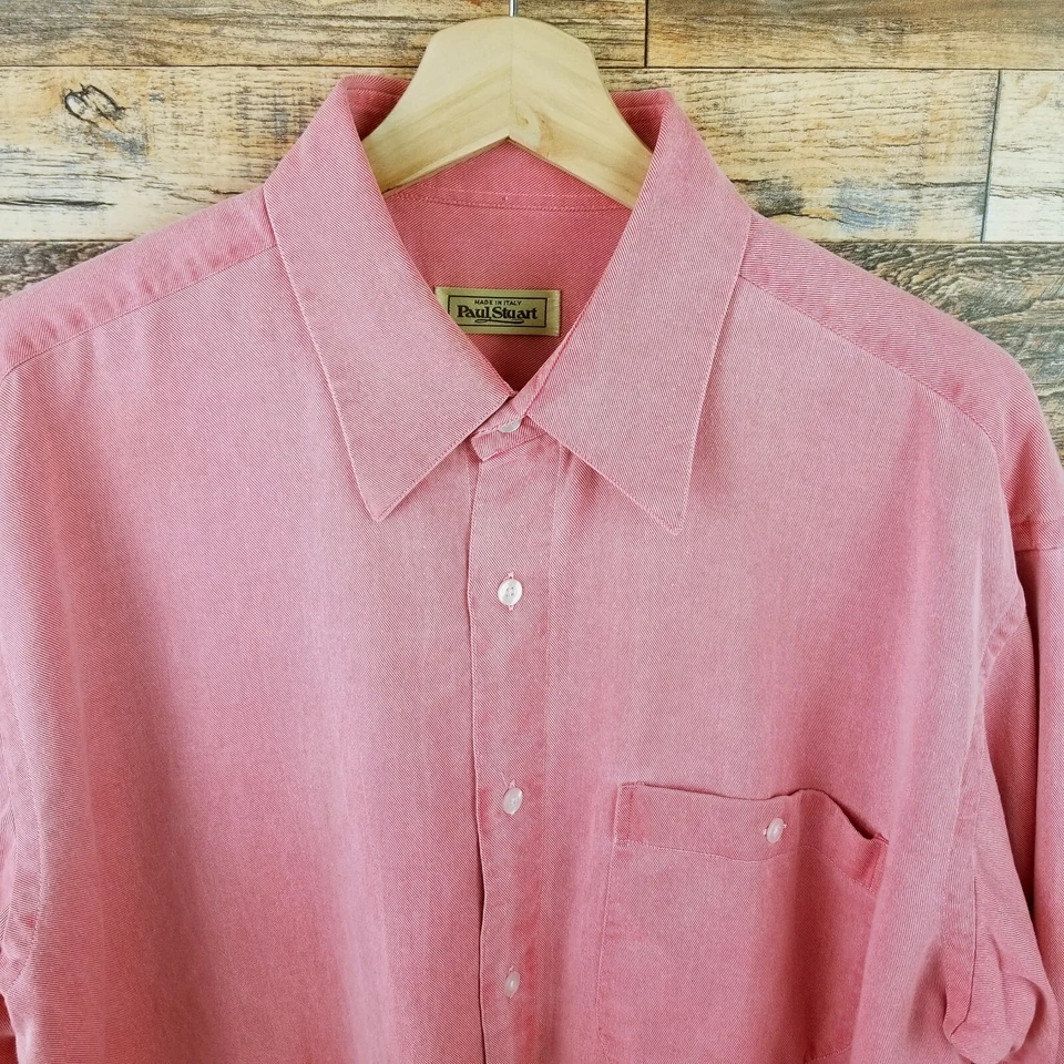 Paul Stuart Mens Cotton Dress Shirt Size L Long Sleeve pocket - Image 2 of 4