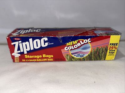 EMPTY BOX Vtg 1989 Ziploc Storage Bags BOX ONLY Prop Decoration Collectible