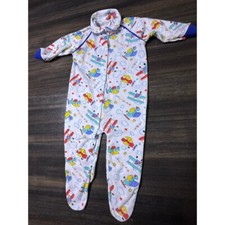 Vintage Airplane Footed Pajamas Up In The Air Print One Piece Romper 9-12 Mo