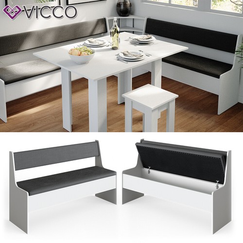 Banco de almacenamiento vicco 137cm de cocina blanco para mesa de comedor eBay