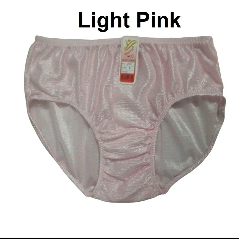 6 bragas de nailon vintage refuerzo sedoso abuela mujer setas ropa interior talla grande LL Foto 2 de 4