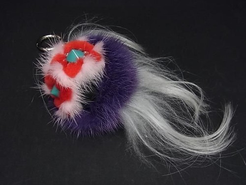 Authentic Fendi Bag Bugs Monster Fur Leather Charm Key Ring Keychain Used Mint - Picture 5 of 24