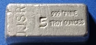 A JSSR 5 Ounce Poured Silver Bar