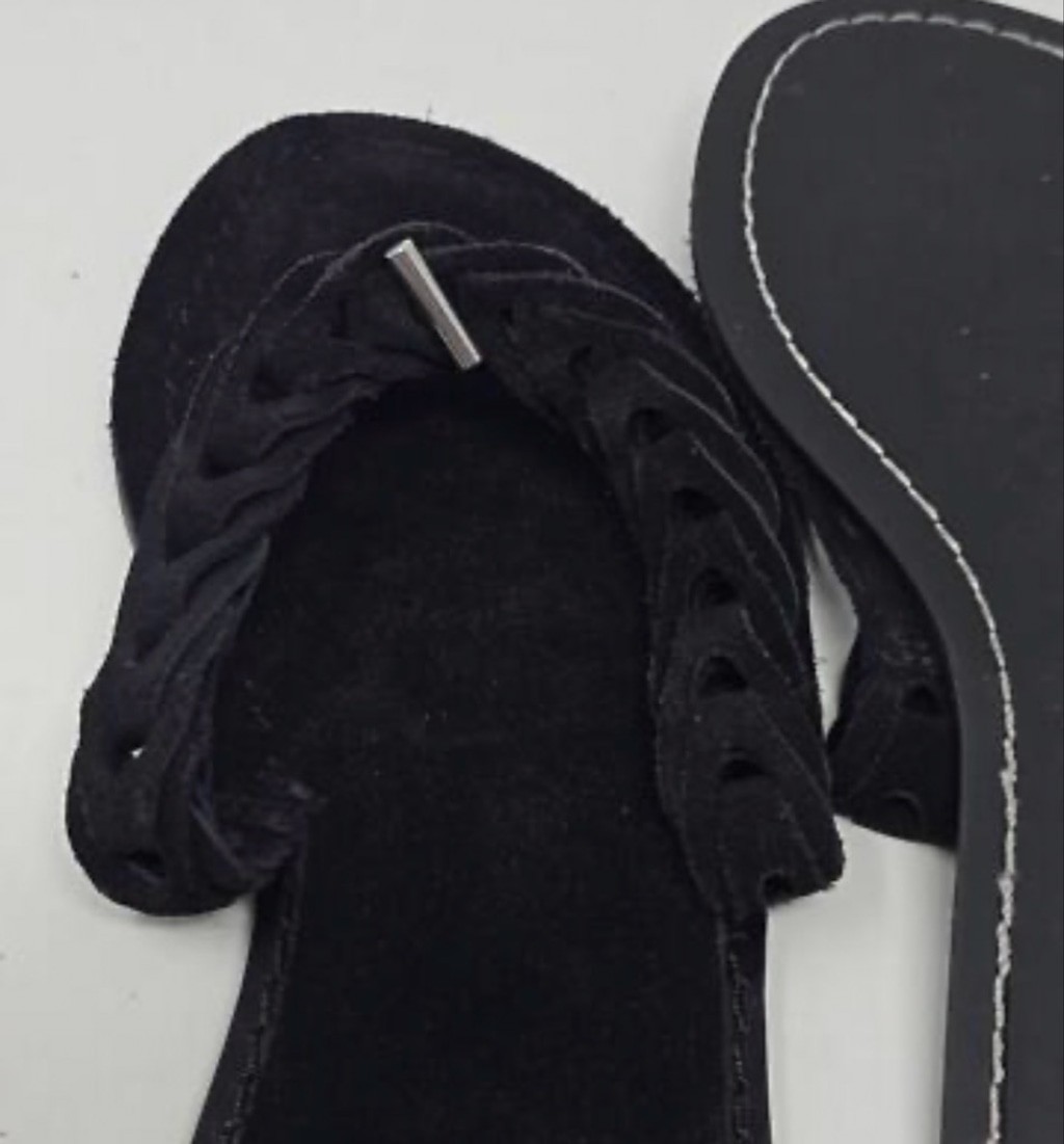 NWT Rag & Bone Melrose Black Suede Braided Thong Sandals Size 9.5 Sold Out Style image 3