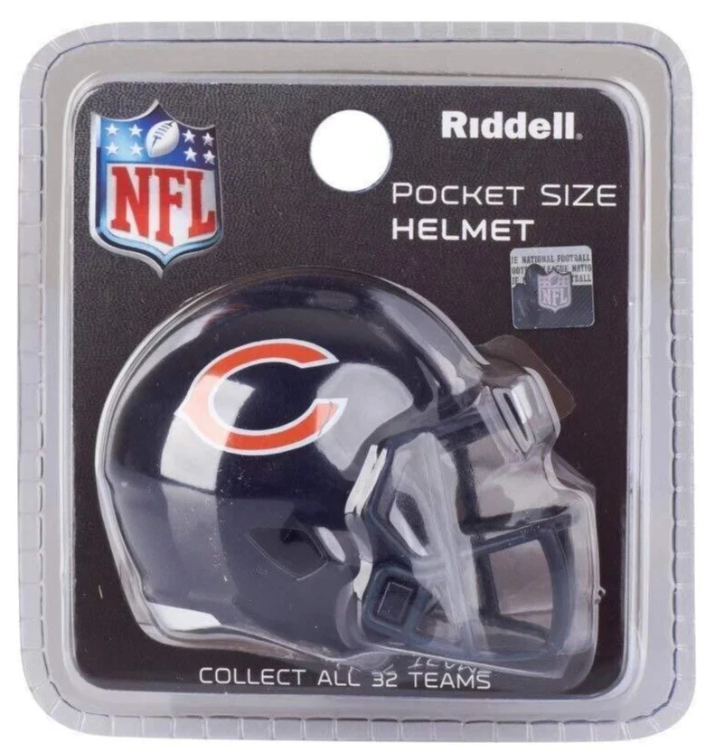 Lot De 4 Mini Casques Riddell Signés NFL - 2 New York Jets, 1 Chicago Bears, 1 NY Giants - Occasion