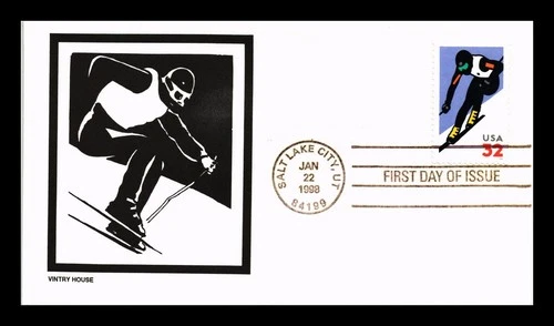 US COVER WINTER SPORTS ALPINE SKIING FIRST DAY ISSUE VINTRY HOUSE CACHET