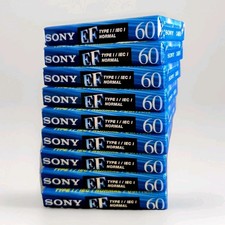 Lot of 9 Sony EF 60 Blank Audio Cassette Tapes C-60EFB Type I Normal...