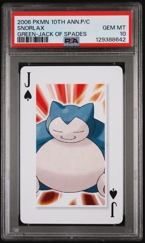 2006 JP Pokémon Center 10th Anniversary Poker Playing Cards Snorlax Jack PSA 10