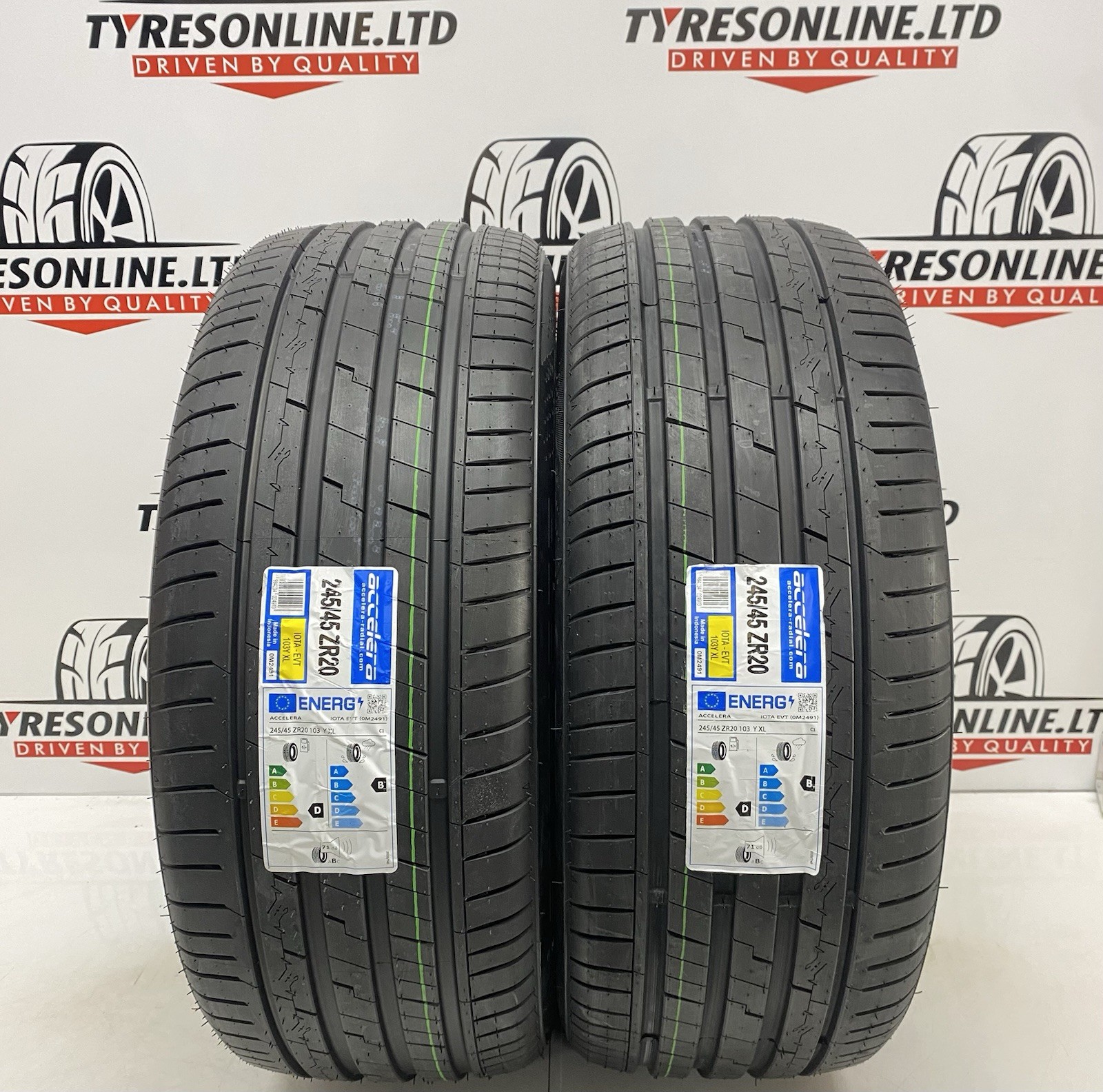 2 X 245 45 20 ACCELERA EVT 245/45ZR20 103Y XL BRAND NEW B RATED WET TYRE 2454520