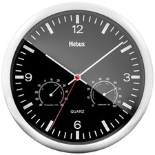Mebus 56731 Quarz Wanduhr 25 cm x 4 cm Silber