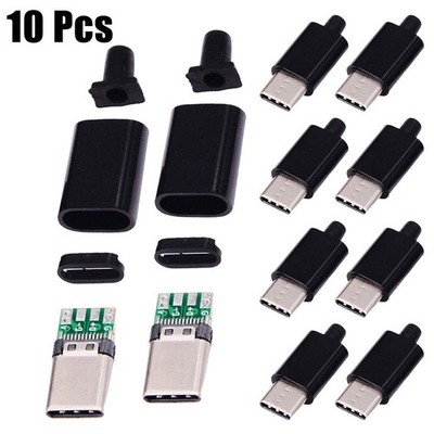 Secure Fit Every Time 10pcs USB3 1 Type C Male Connector with Shell Options