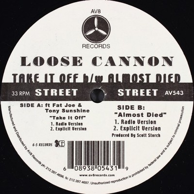 Loose Cannon - Take It Off / Almost Died Vinyl 12'' 0719707