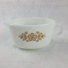 Pyrex Butterfly Gold Milk Glass Vintage Gravy Sauce Syrup Boat Corning NY USA