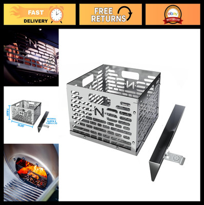 Stainless Steel Charcoal Basket & V-Shaped Water Pan for Offset Smokers - Fuel E