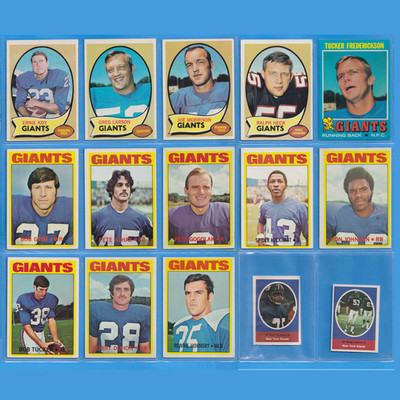1970-1972 New York Giants Lot (15 cards, EX+) Vintage Topps Sunoco Football