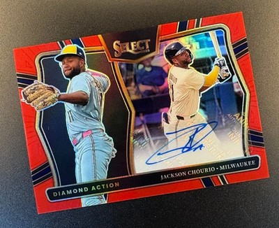 2025 Panini Select Jackson Chourio Auto /99 Diamond Action Orange Prizm #DAS-JC