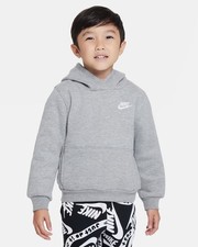 Nike Boys Gray Pullover Fleece Hoodie Long Sleeve Logo Size M