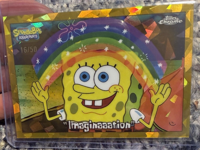 Topps Chrome Sapphire SpongeBob SquarePants 25th “Imagination” Gold /50 #64