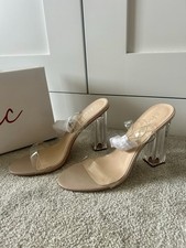 Size 7 Clear Perspex High Heels New In Box