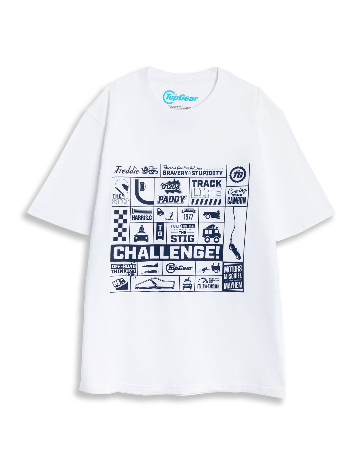 Top Gear Cremefarben Graphic Kurzrmeliges T-Shirt Unisex Erwachsene 4290₽