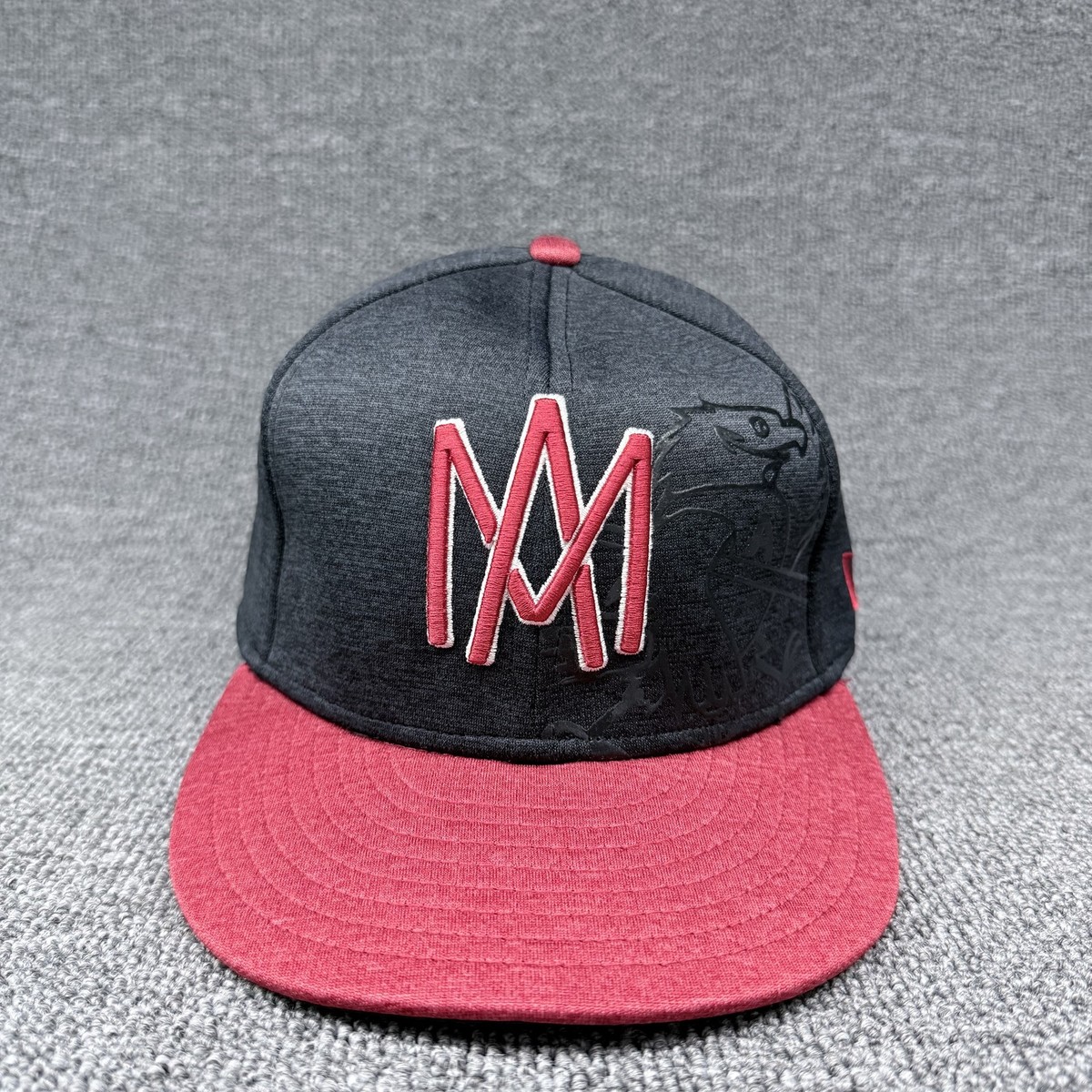 New Era 9FIFTY Miami Marlins MLB Snapback Hat Heather Gray Red Flat Brim Cap